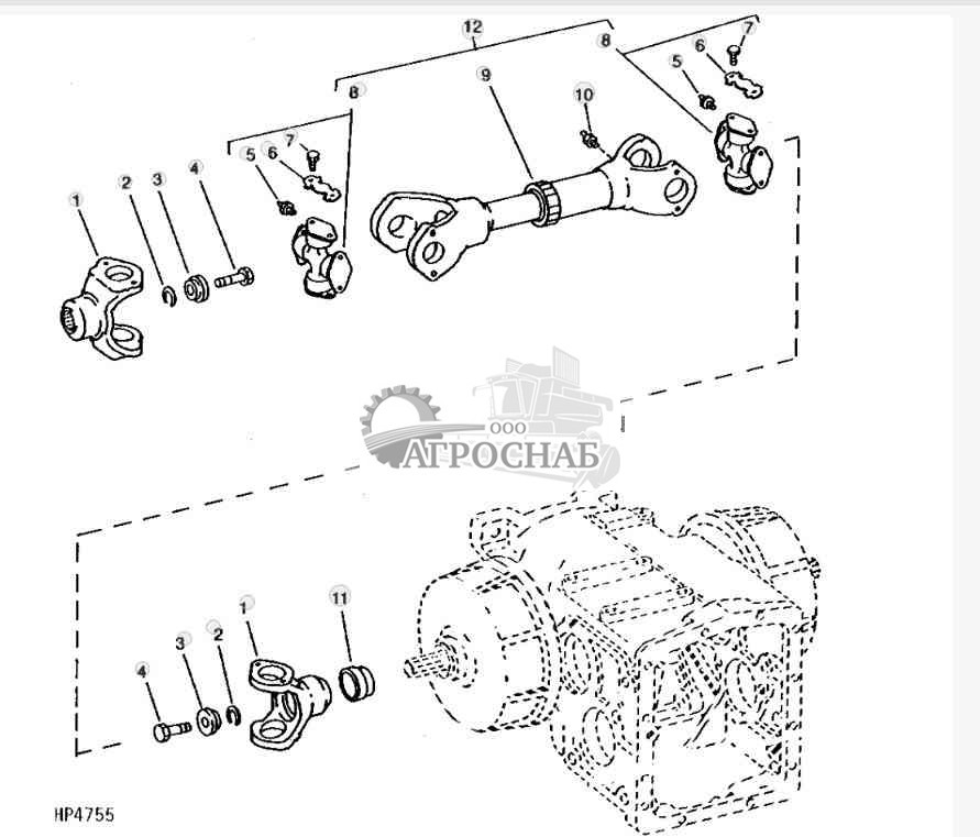 Final Drive Shafts (Sidehill) (Right-Hand Side Illustrated) 